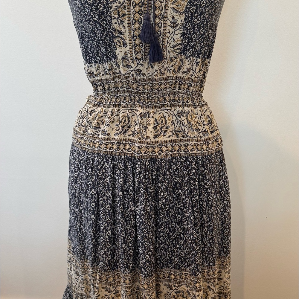 Sea New York Navy and Cream Printed Midi Dress